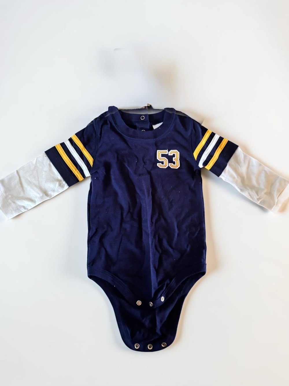 Vintage Sears Baby Football Bodysuit Navy Sport Onesie